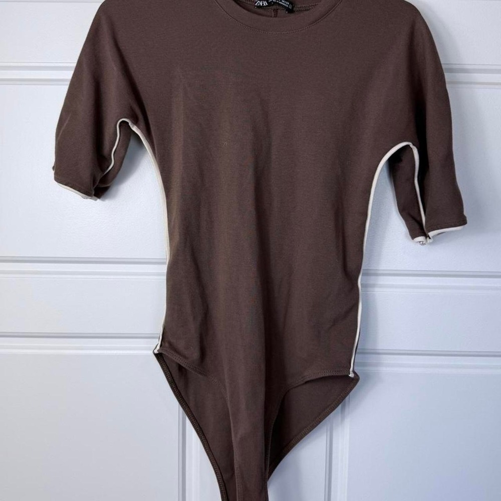 Zara Brown and Cream Body Suit